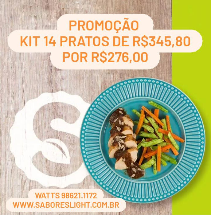 Kit promocional 14 pratos Produtos Sabores Light Culinária Saudável