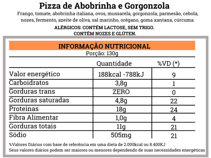 Pizza de Abobrinha e Gorgonzola Lanche