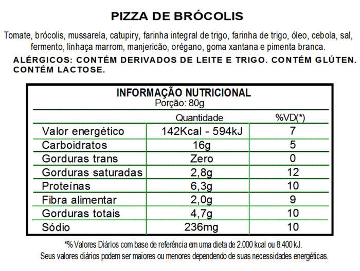 PIZZA DE BRÓCOLIS E CATUPIRY