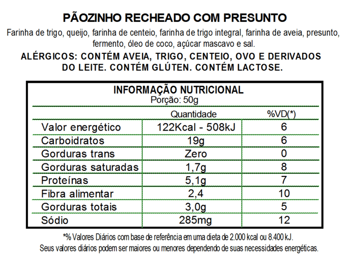 PÃOZINHO RECHEADO COM PRESUNTO