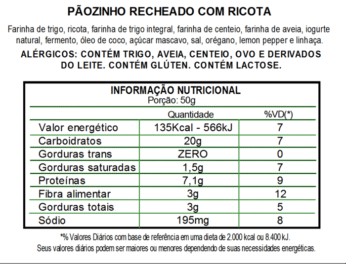 PÃOZINHO RECHEADO COM RICOTA